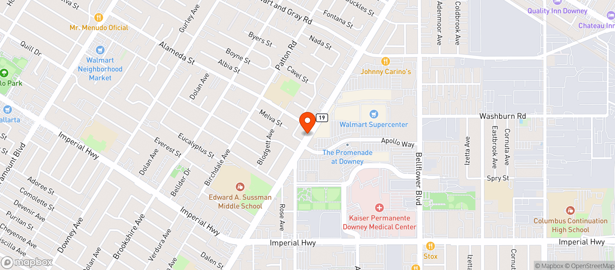 Map showing Gnc - 6647 - Promenade At Downey