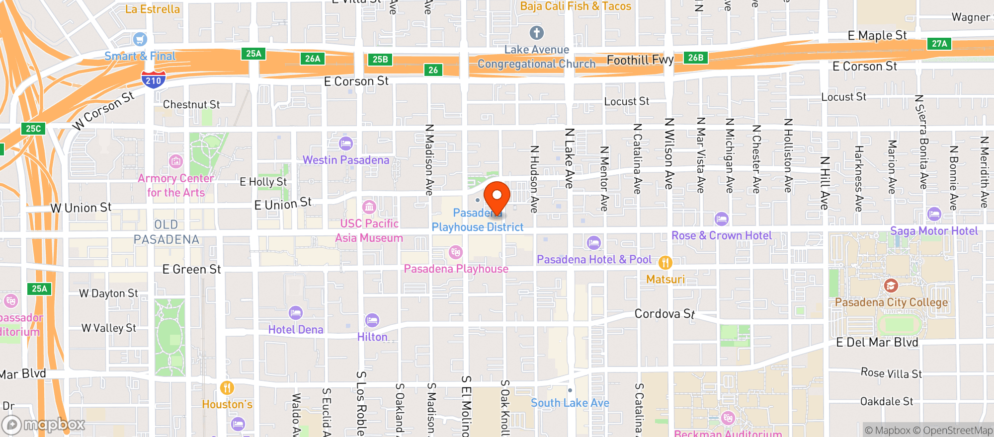 Map showing Total Wine - Pasadena