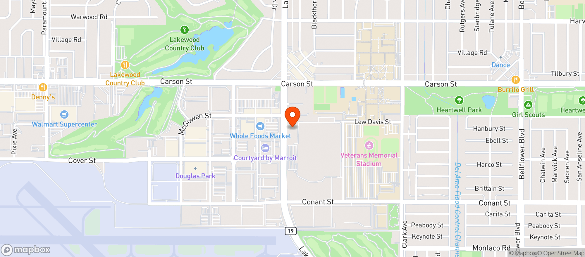 Map showing Ra Yoga - Long Beach