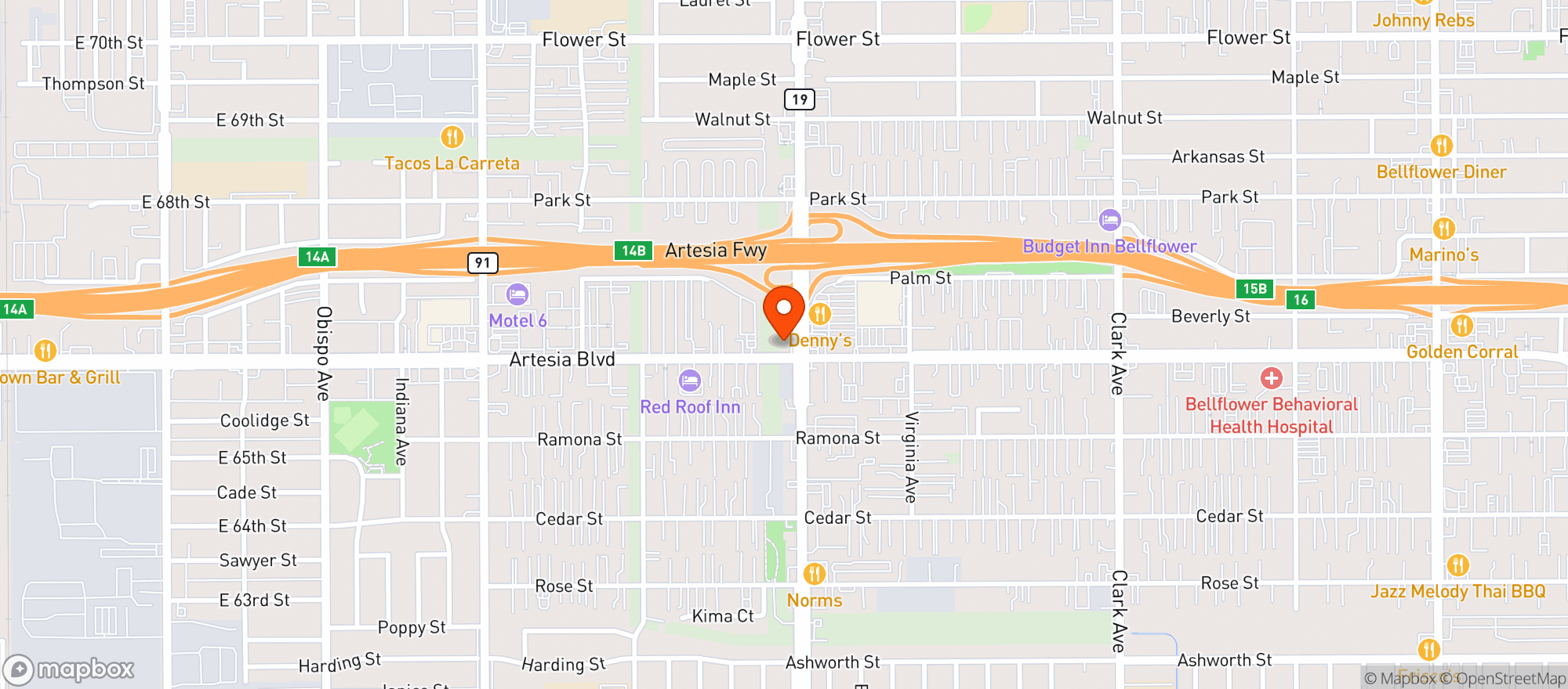 Map showing Emilios Beverage Warehouse