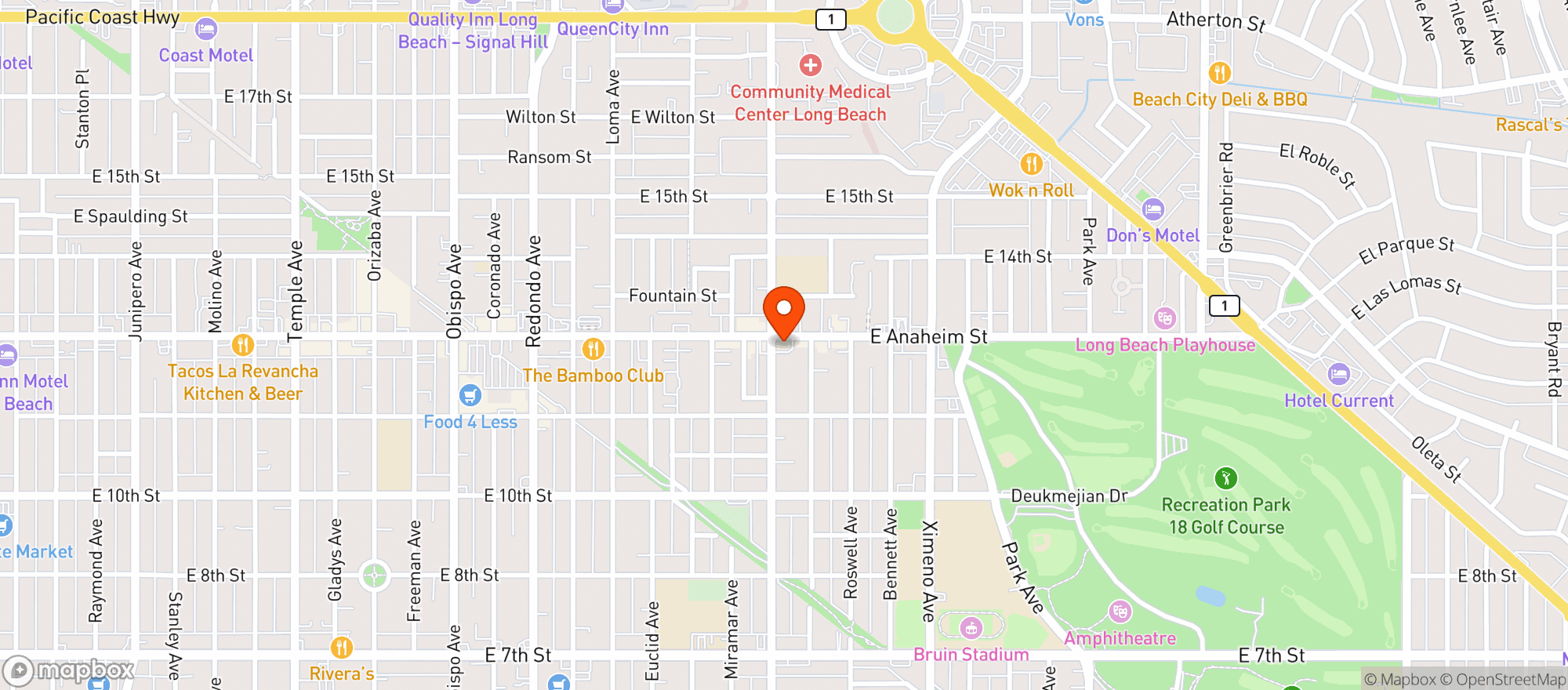 Map showing Long Beach Beer Lab