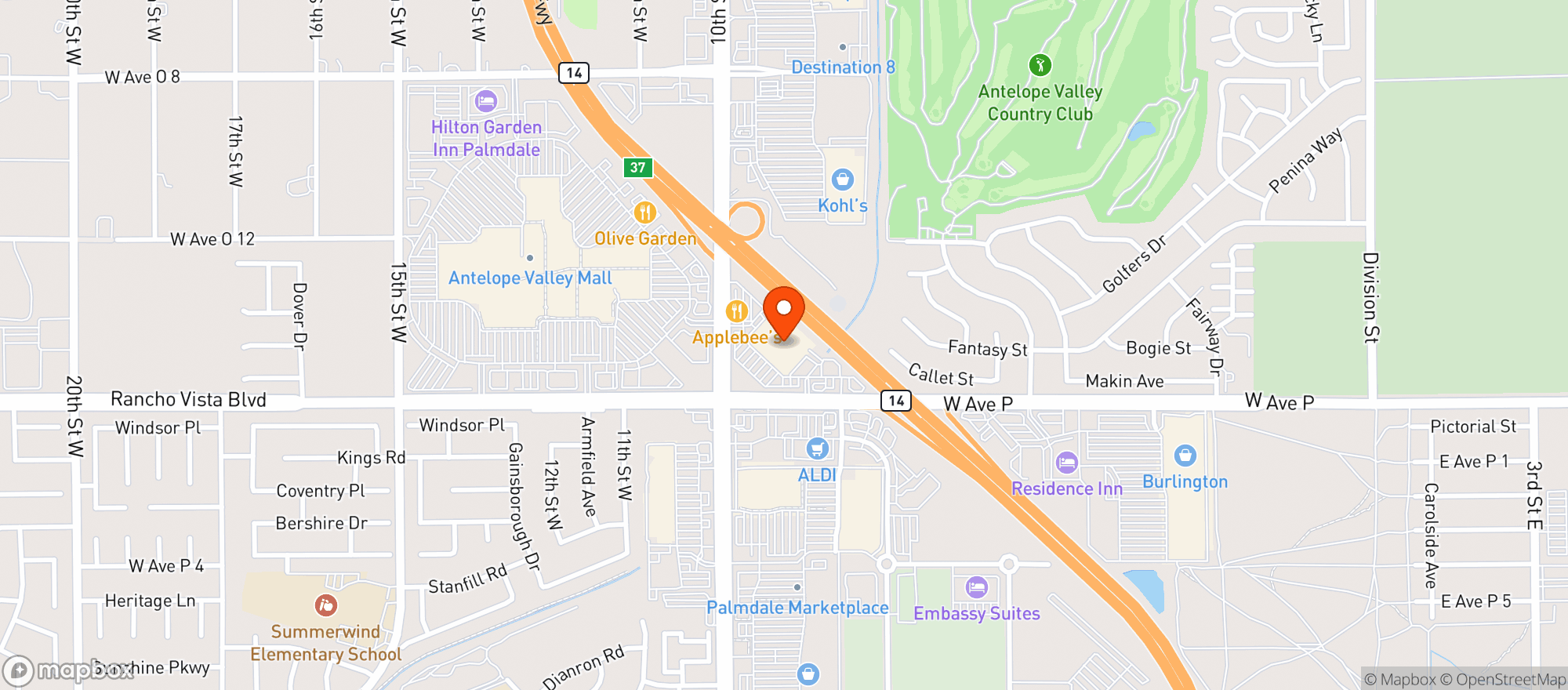Map showing BevMo