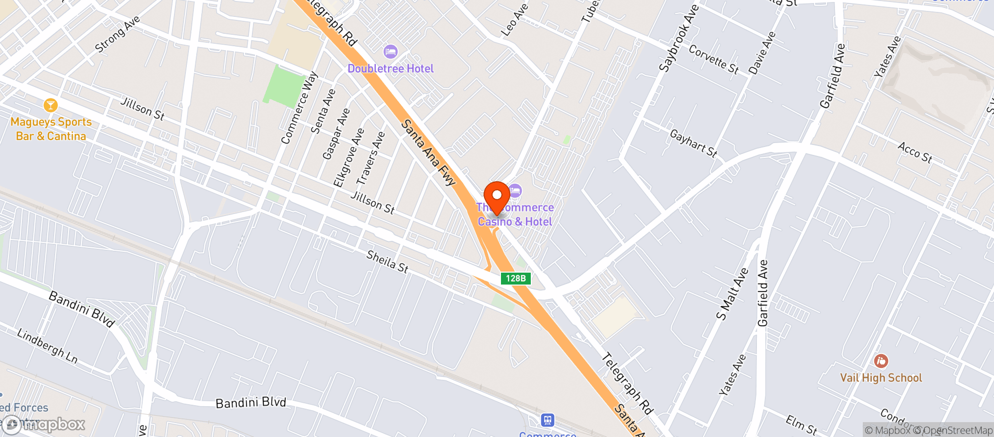 Map showing Commerce Casino