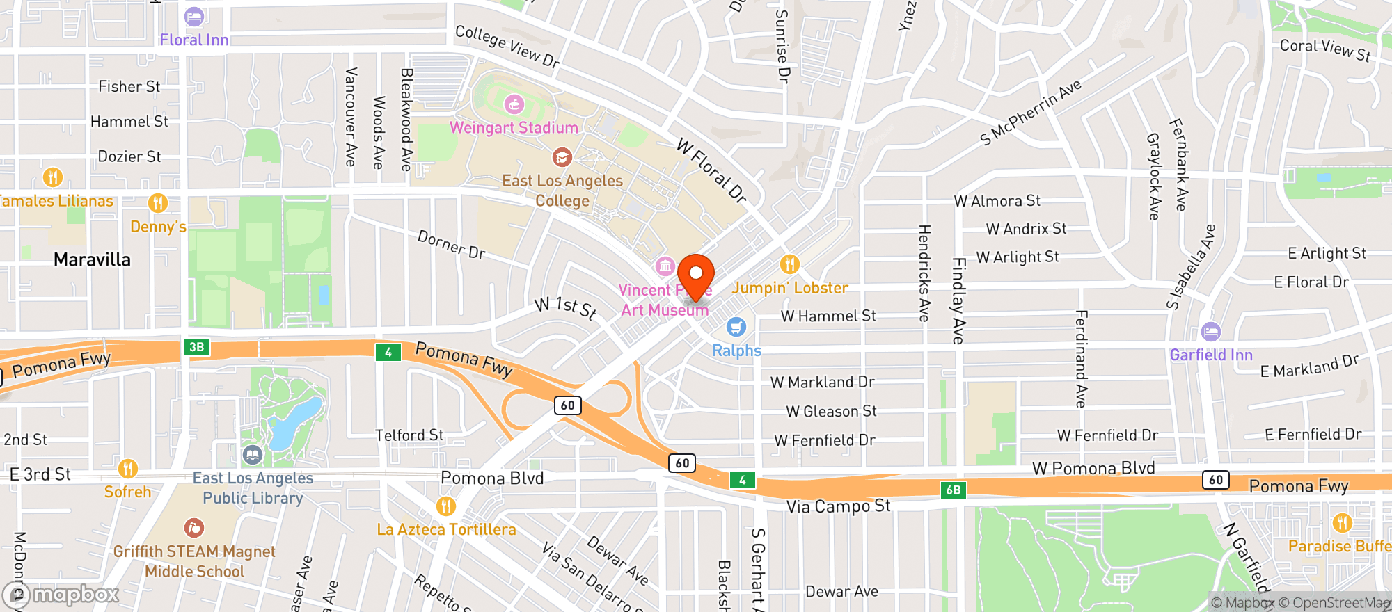 Map showing Shell Food Mart