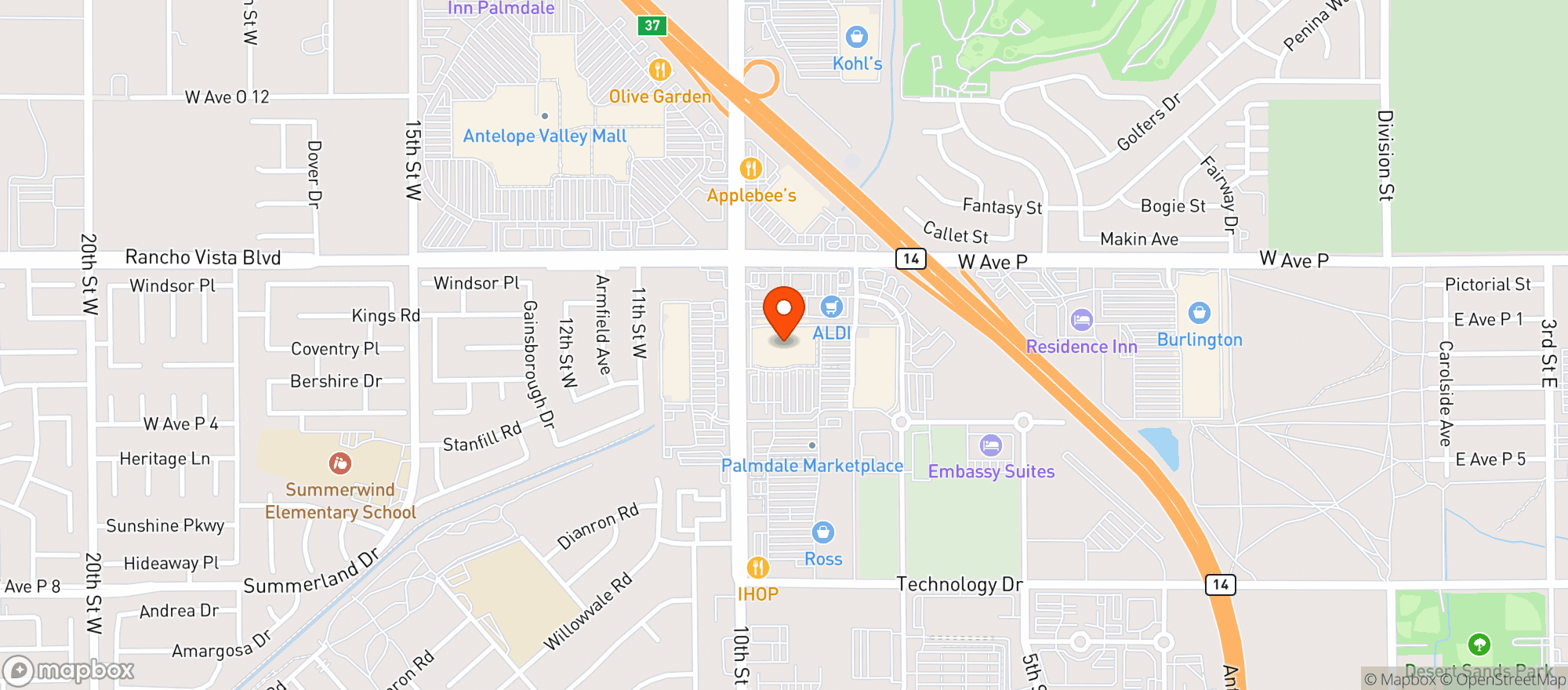 Map showing Target
