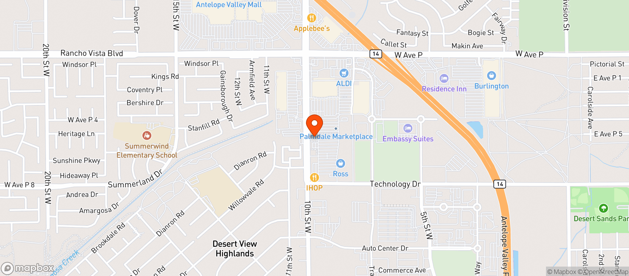Map showing Vitamin Shoppe - Palmdale