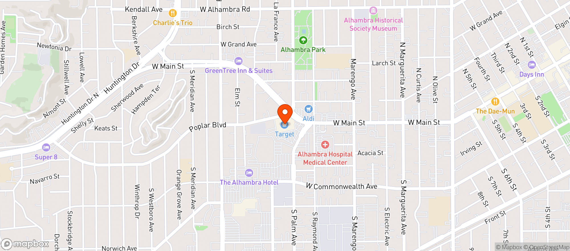 Map showing Target - Alhambra
