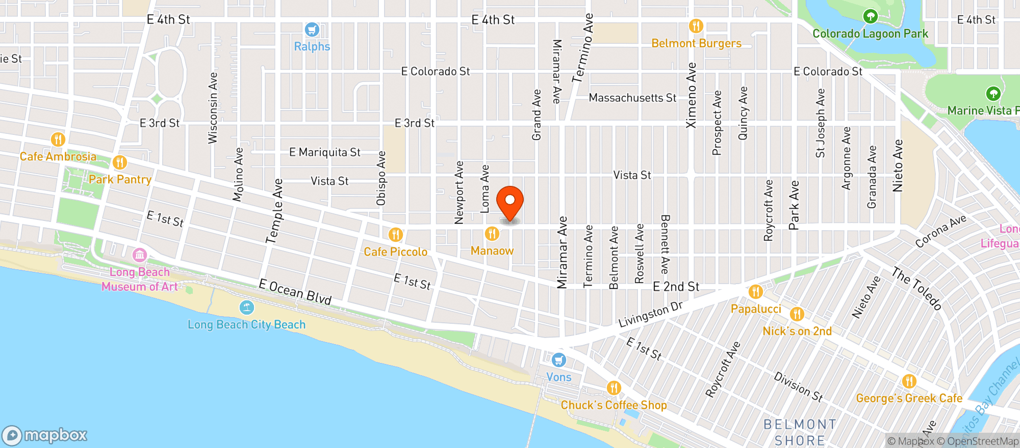 Map showing Loma Liquor - Long Beach