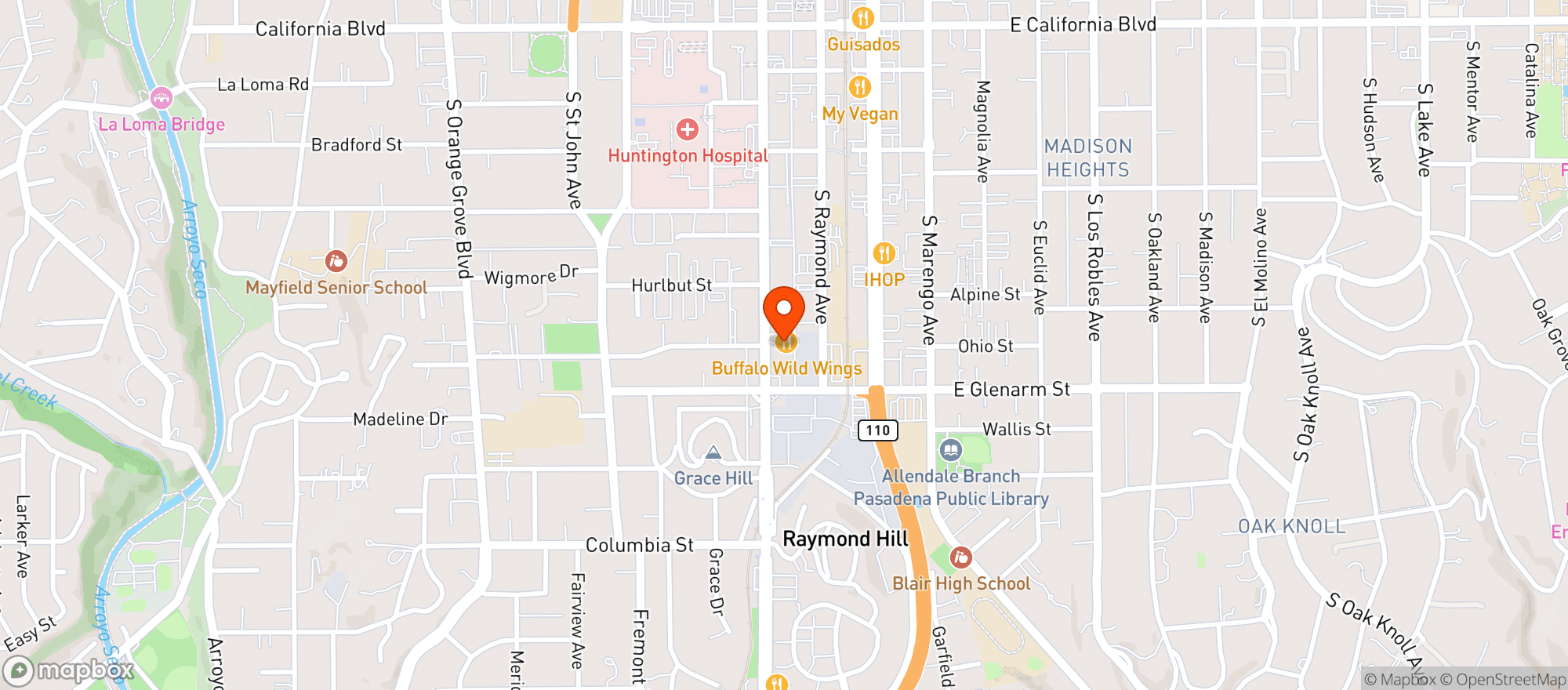 Map showing Buffalo Wild Wings Gril #3562