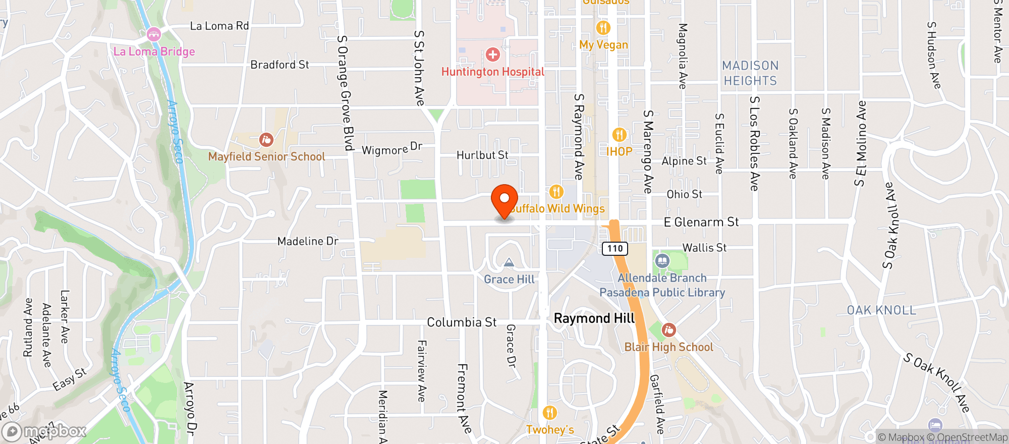 Map showing Gerlach's - Pasadena