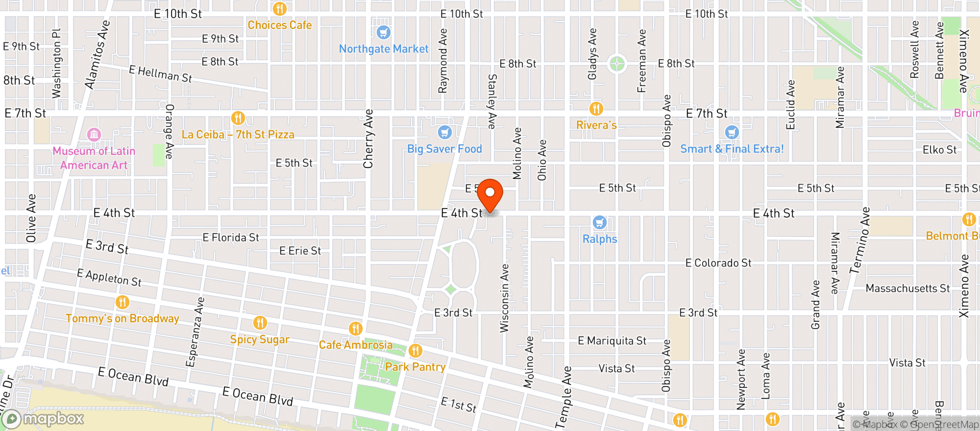 Map showing EDDIES JR MARKET
