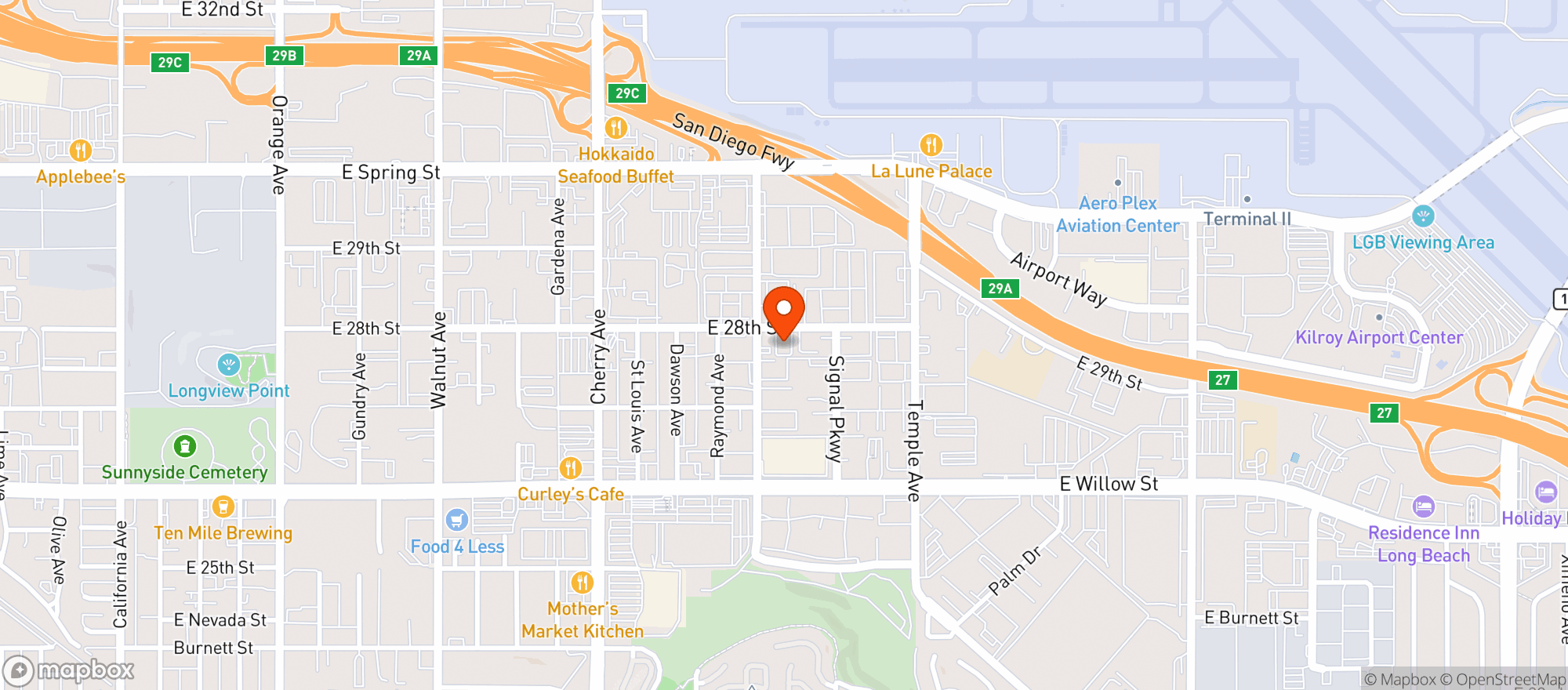 Map showing The Shirley Temple