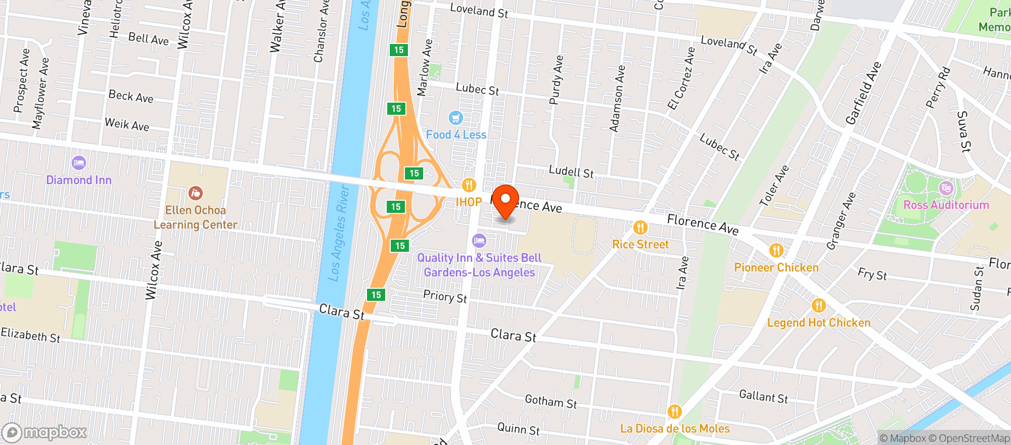 Map showing Applebees Neighborhood Grill & Bar
