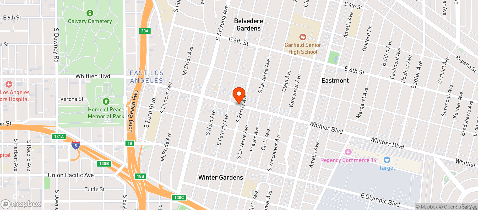 Map showing Superior Grocers