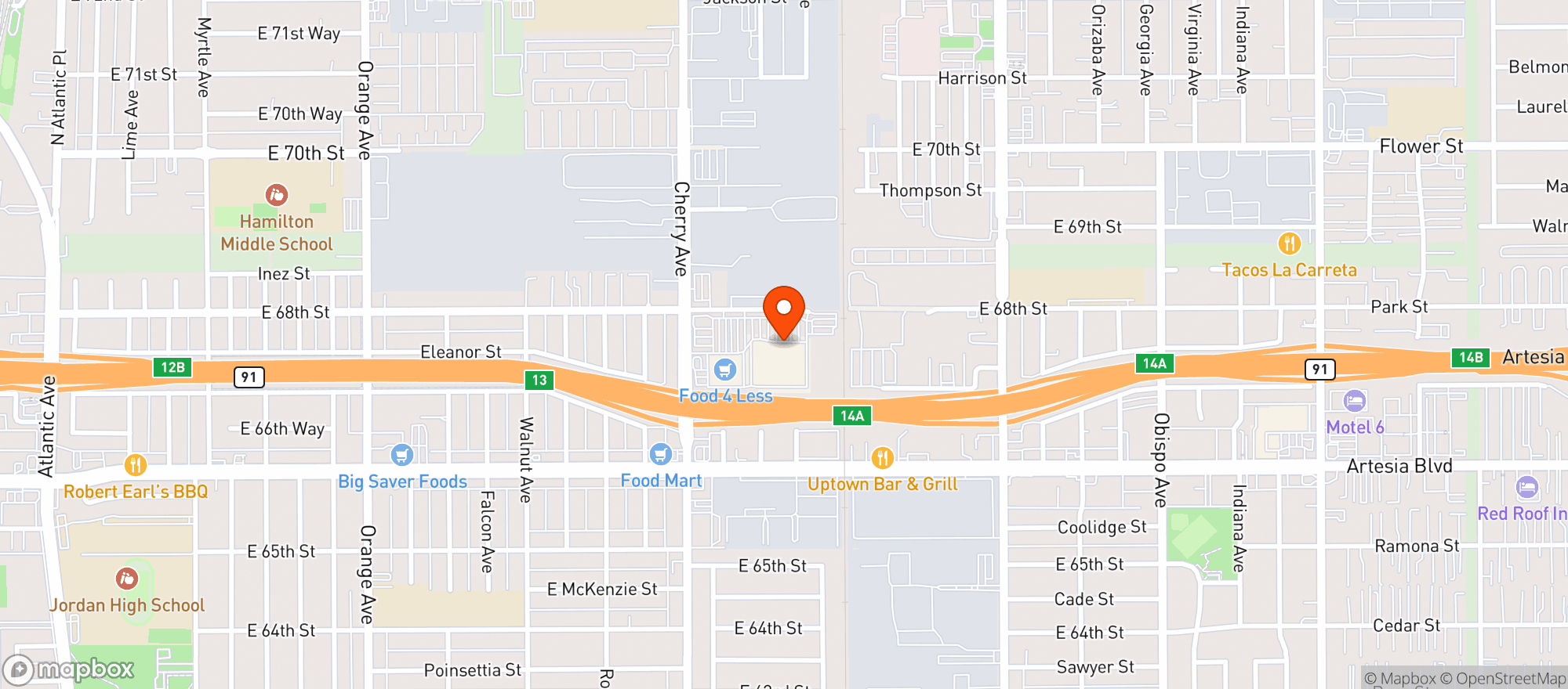 Map showing Target Store