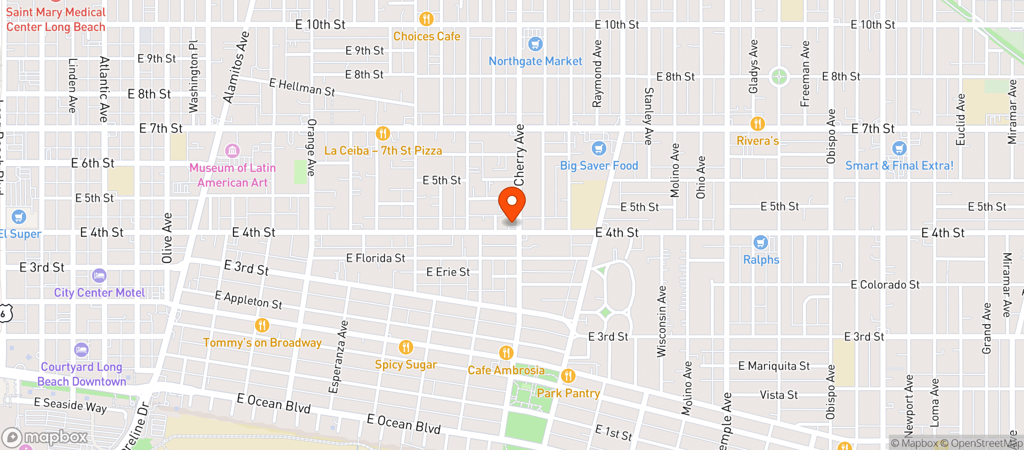 Map showing P & B LIQUOR