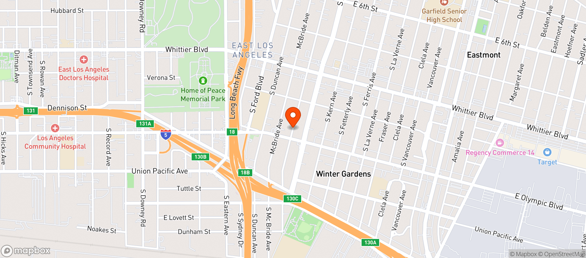 Map showing MINA LIQUOR & MARKET
