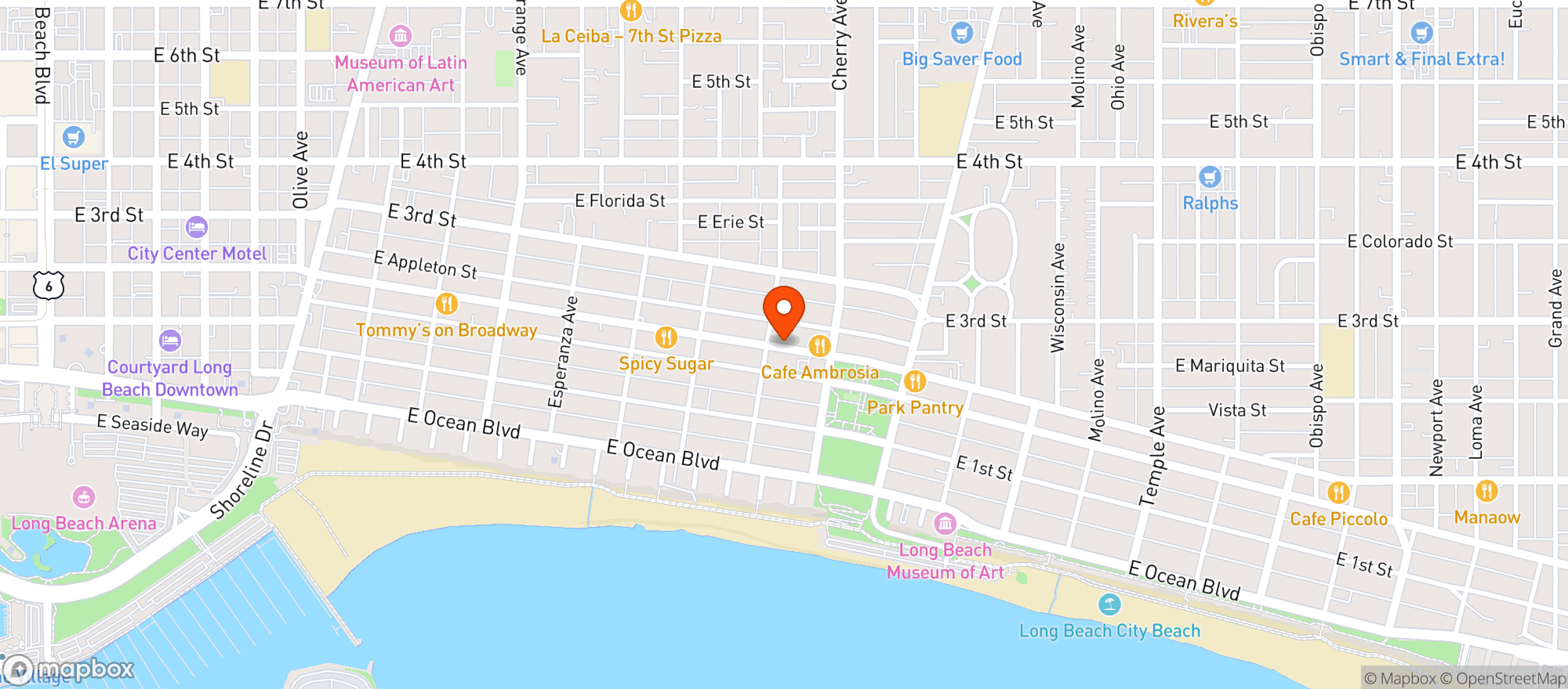 Map showing Wine Mess - Long Beach