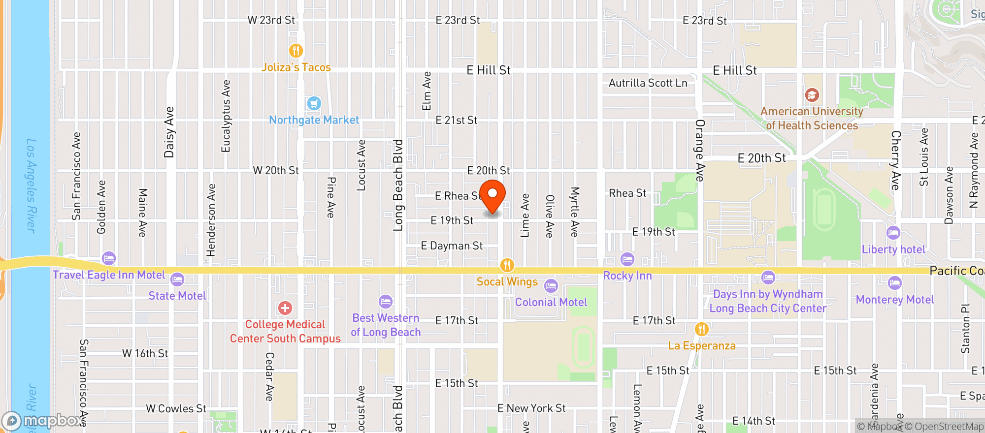 Map showing Mmd Of Long Beach