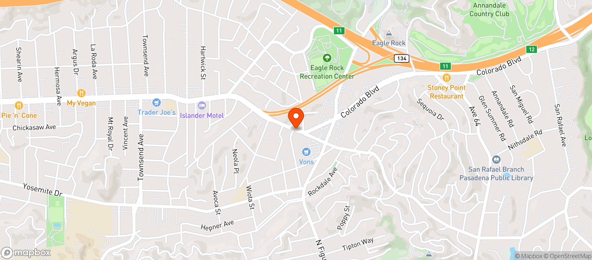 Map showing Velvet Eagle Rock
