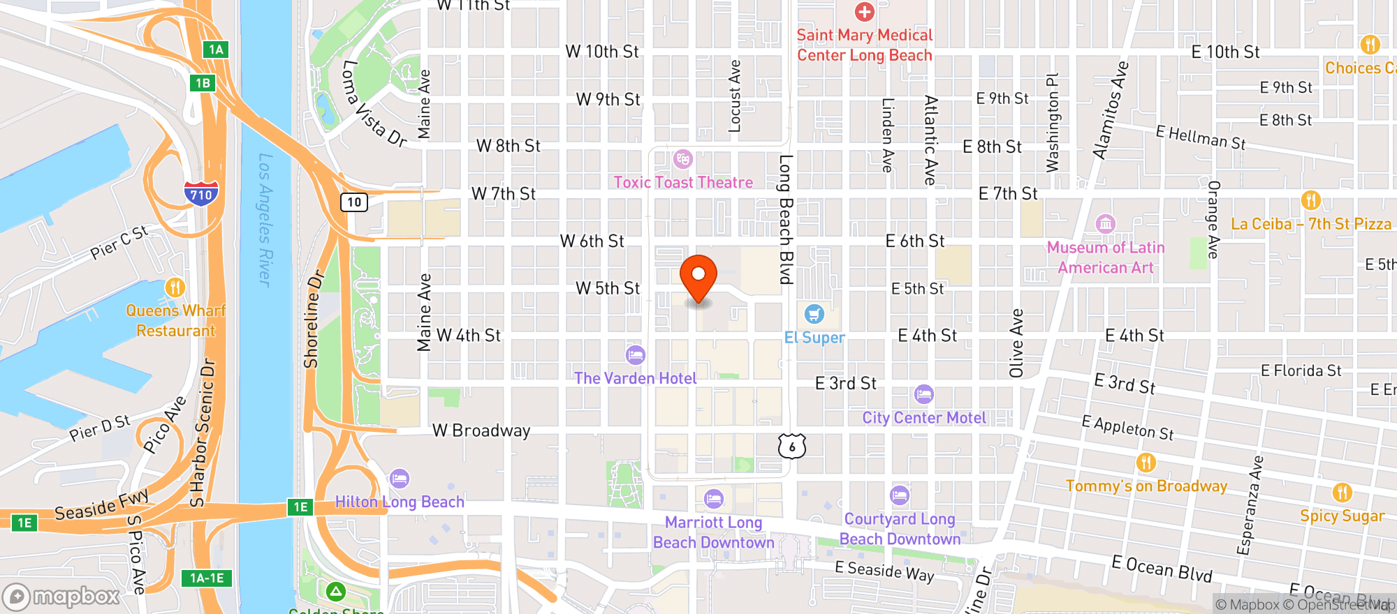 Map showing Anna's Joint - Long Beach
