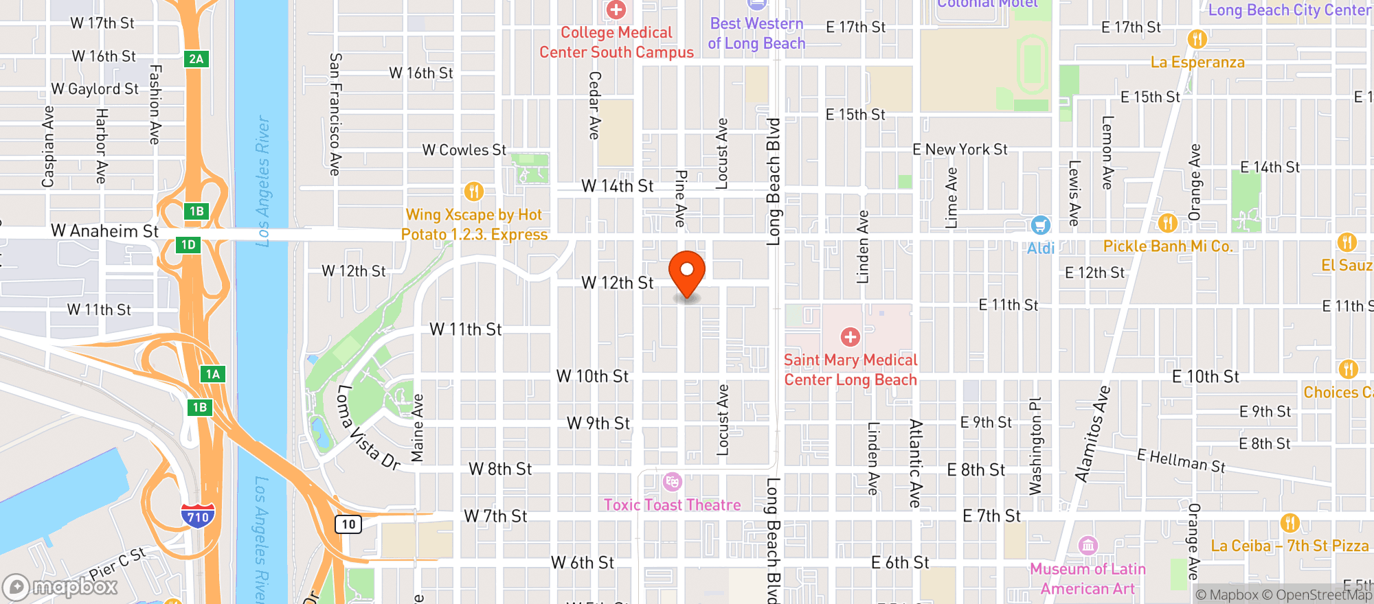 Map showing Los Compadres