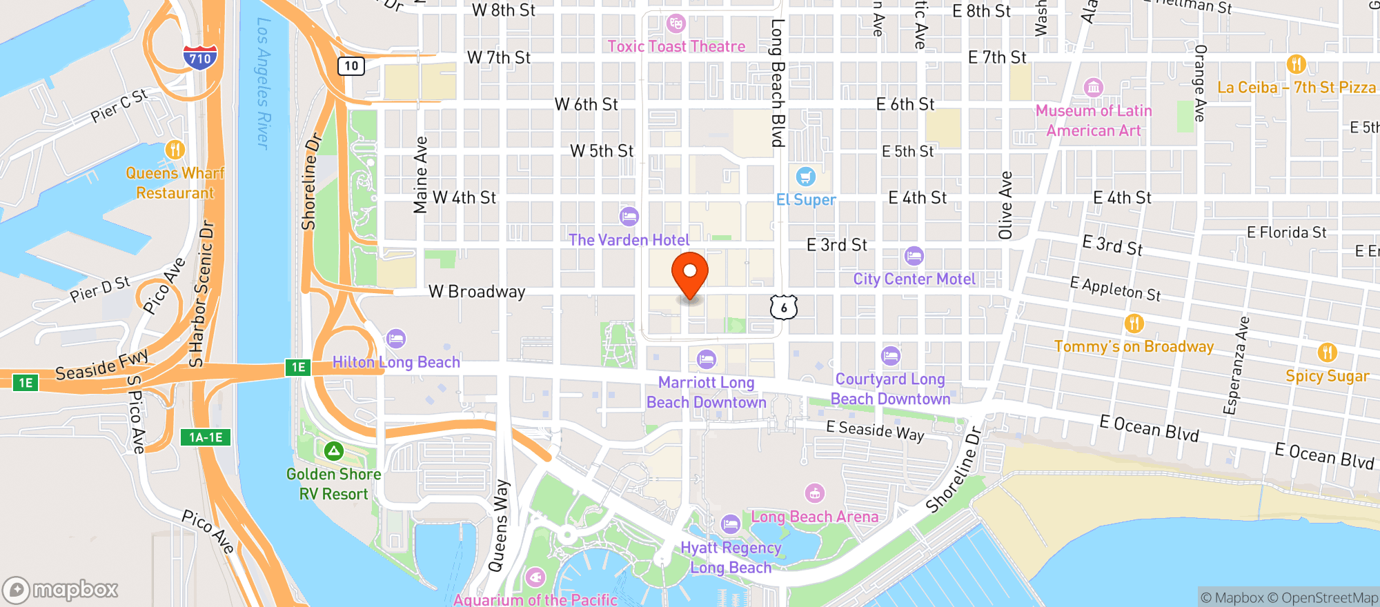 Map showing BO-beau kitchen + roof tap
