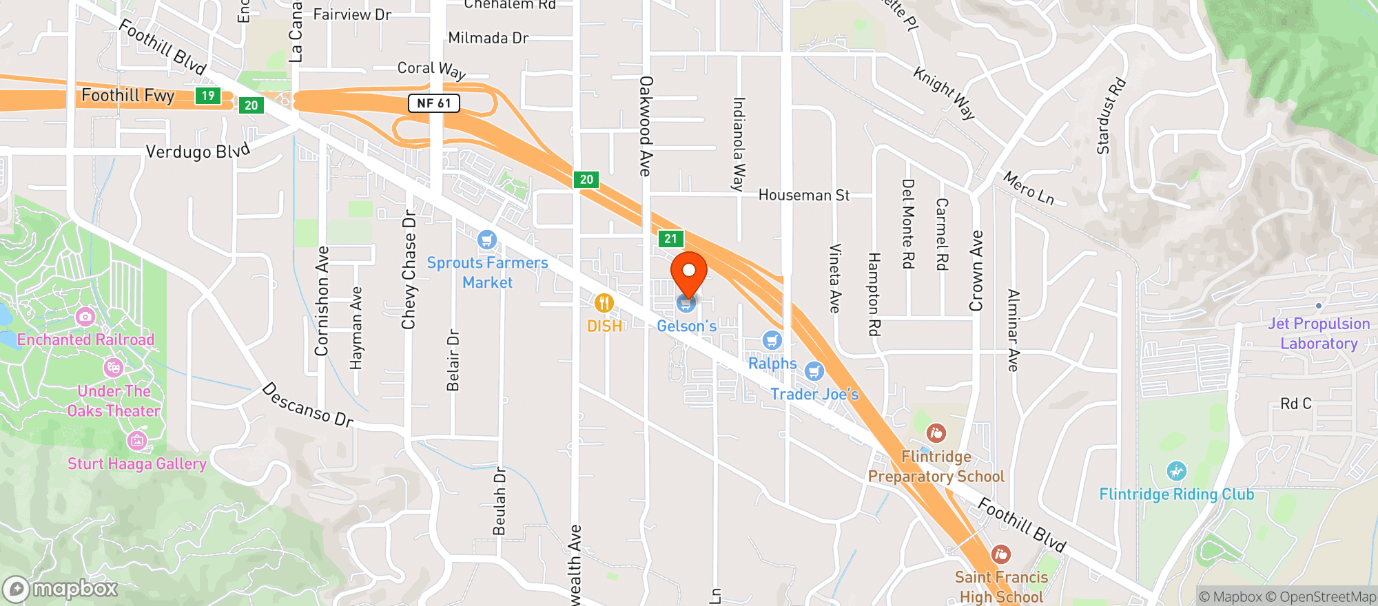 Map showing Gelsons Market - 023 - La Canada Flintridge
