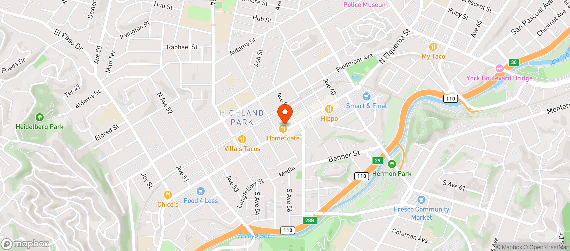Map showing Cookbook LA