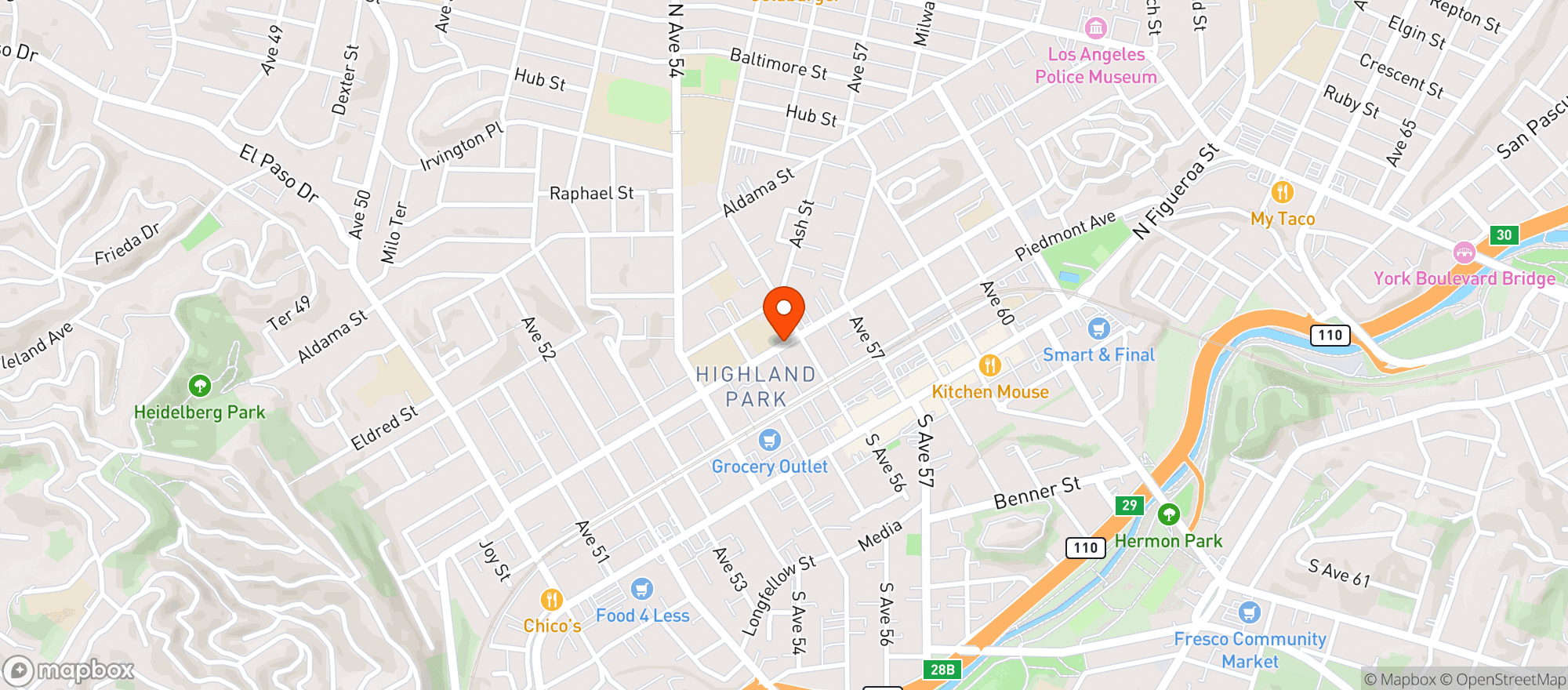 Map showing Sams Place