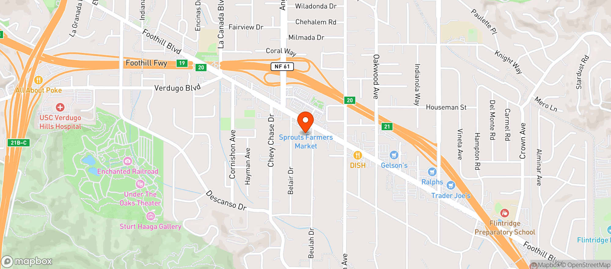 Map showing Sprouts Farmers Market