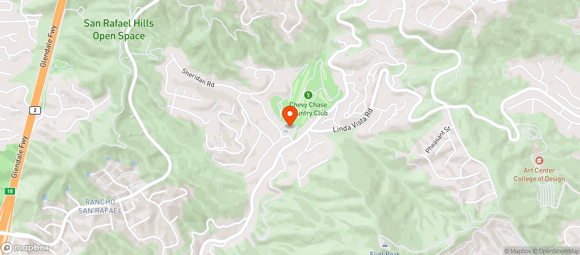 Map showing Chevy Chase Country Club