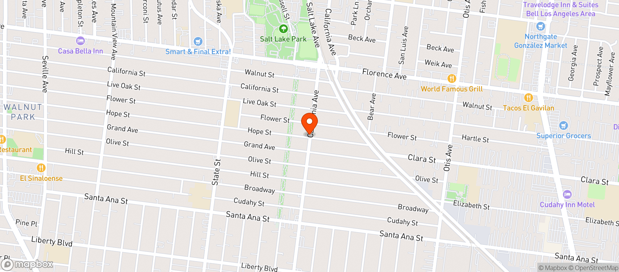Map showing Hornitos Tortilleria & Market