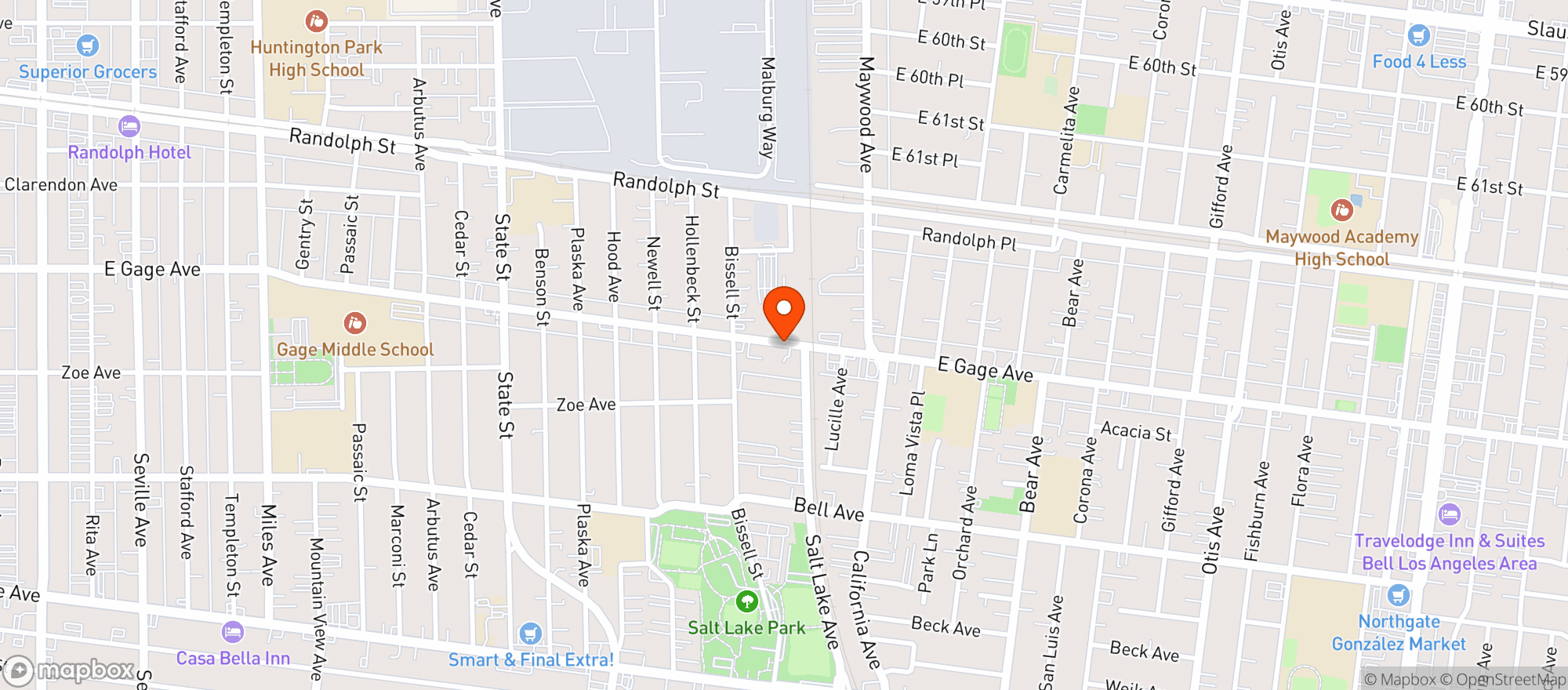 Map showing Angie Market