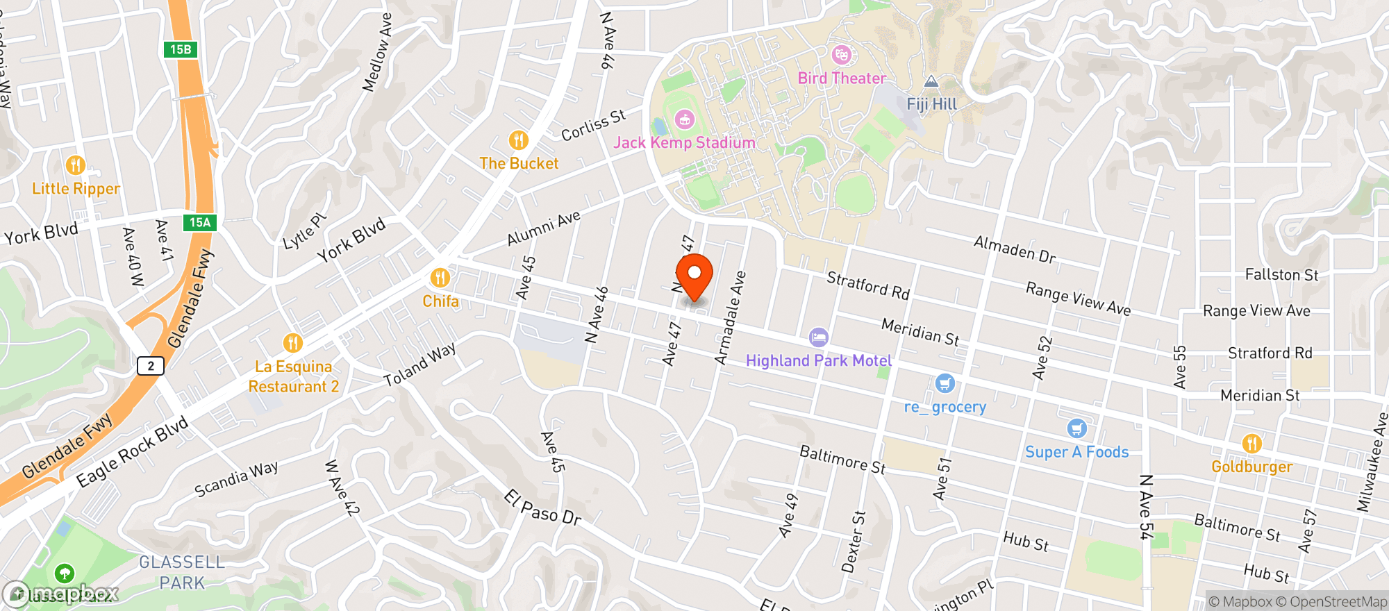 Map showing Queen St. Raw Bar & Grill
