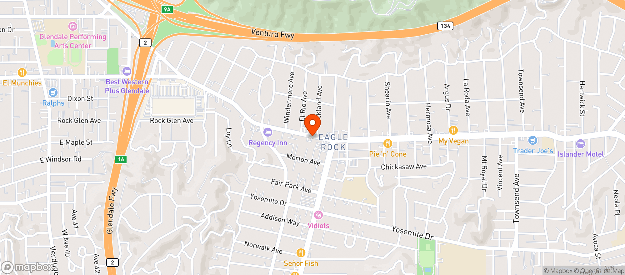 Map showing Xecora Eagle Rock