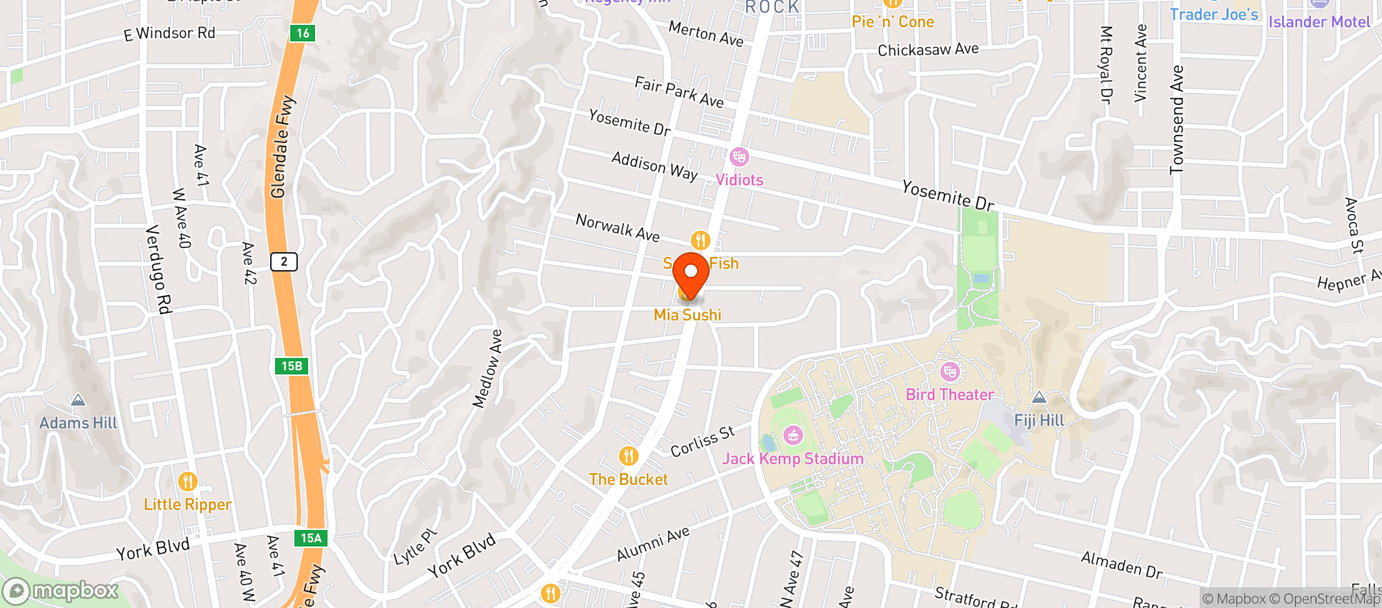 Map showing Eagle Rock Market & Liquor