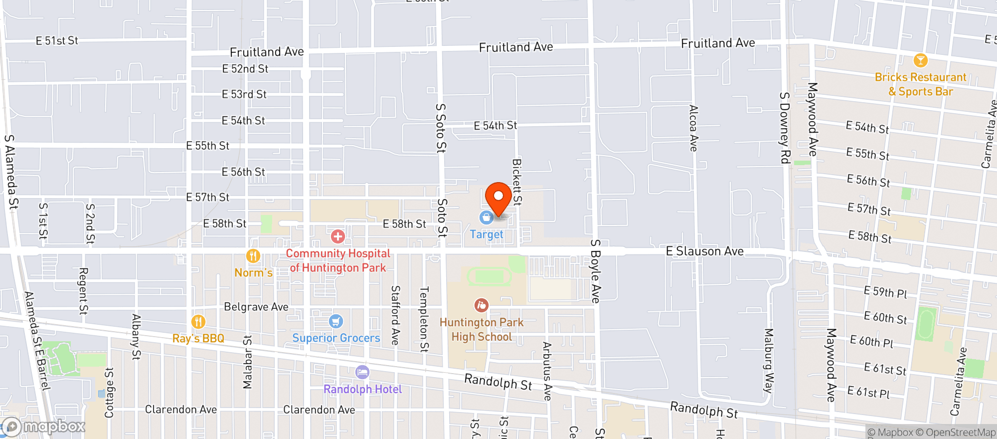 Map showing Target