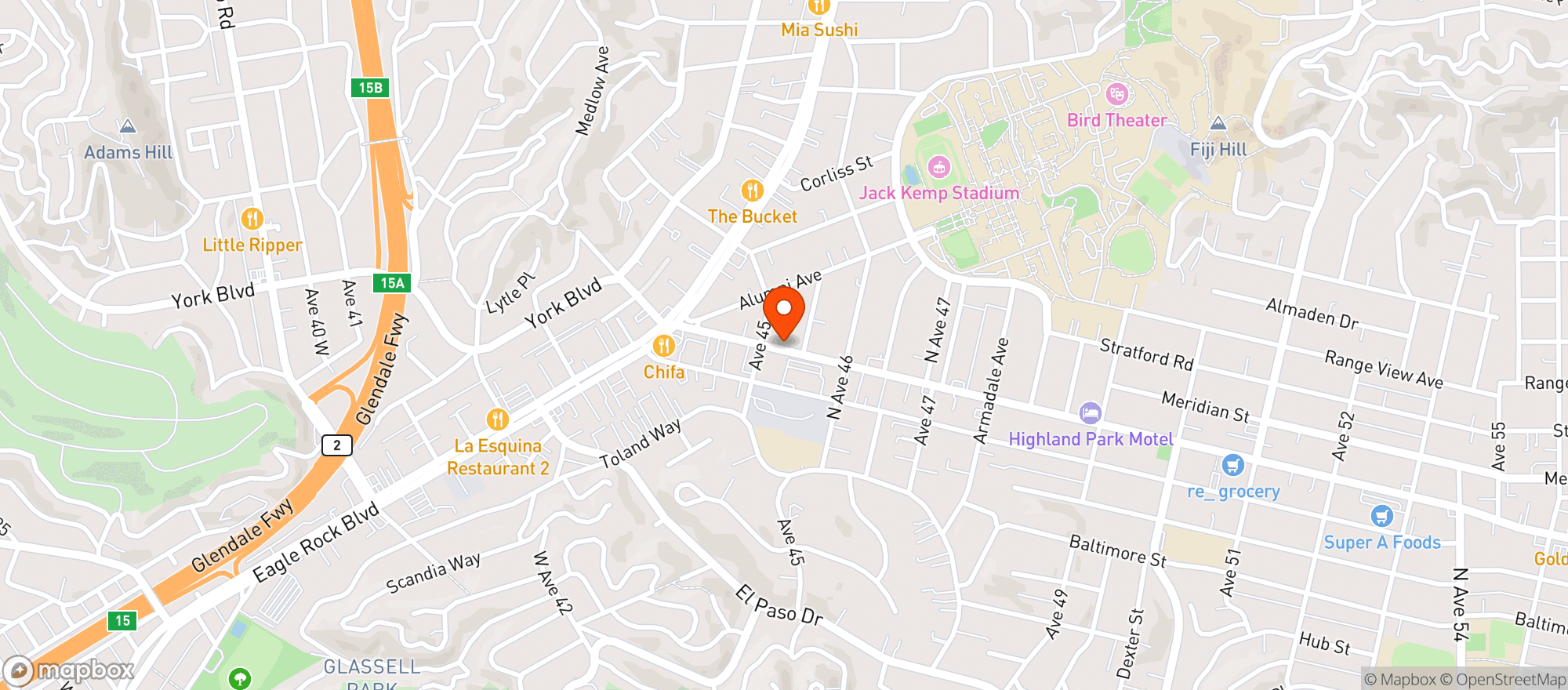 Map showing Off The Charts - Eagle Rock