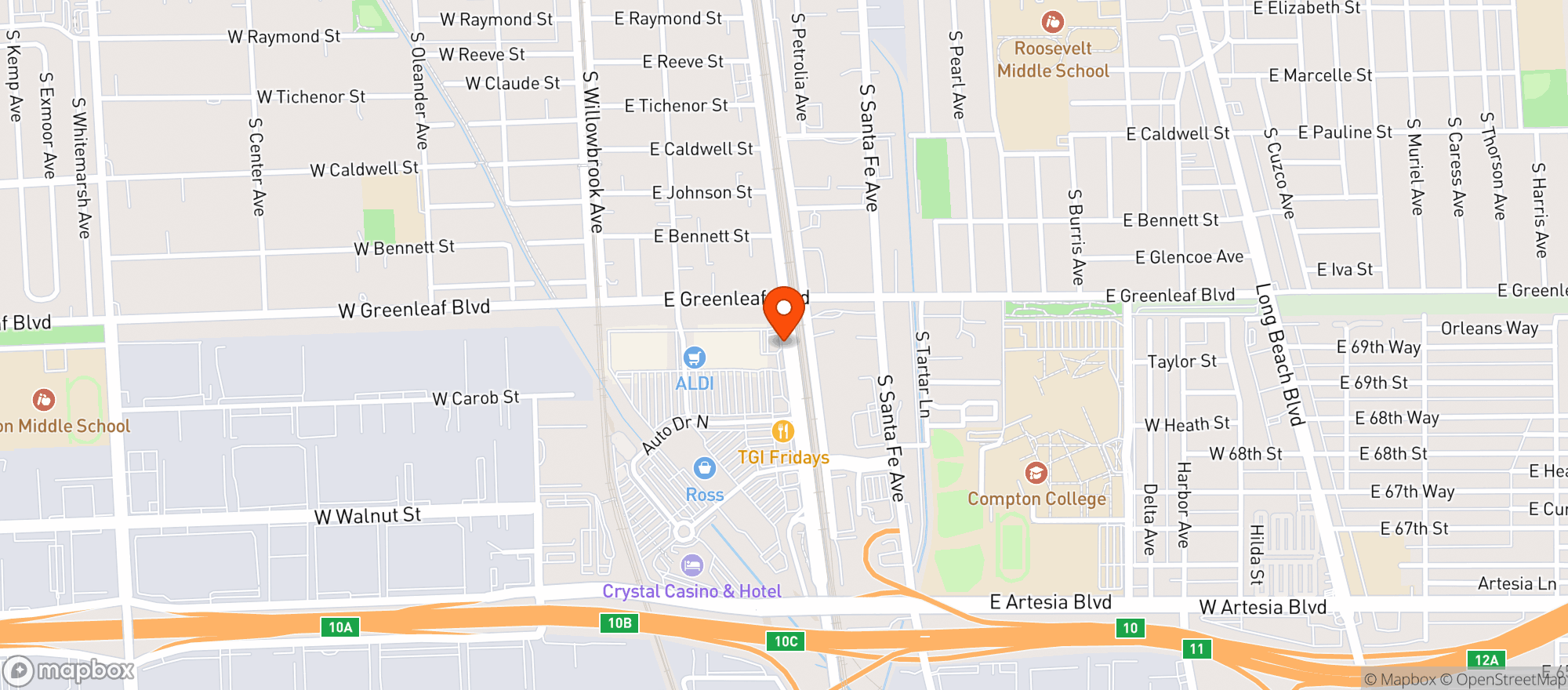 Map showing Target Store
