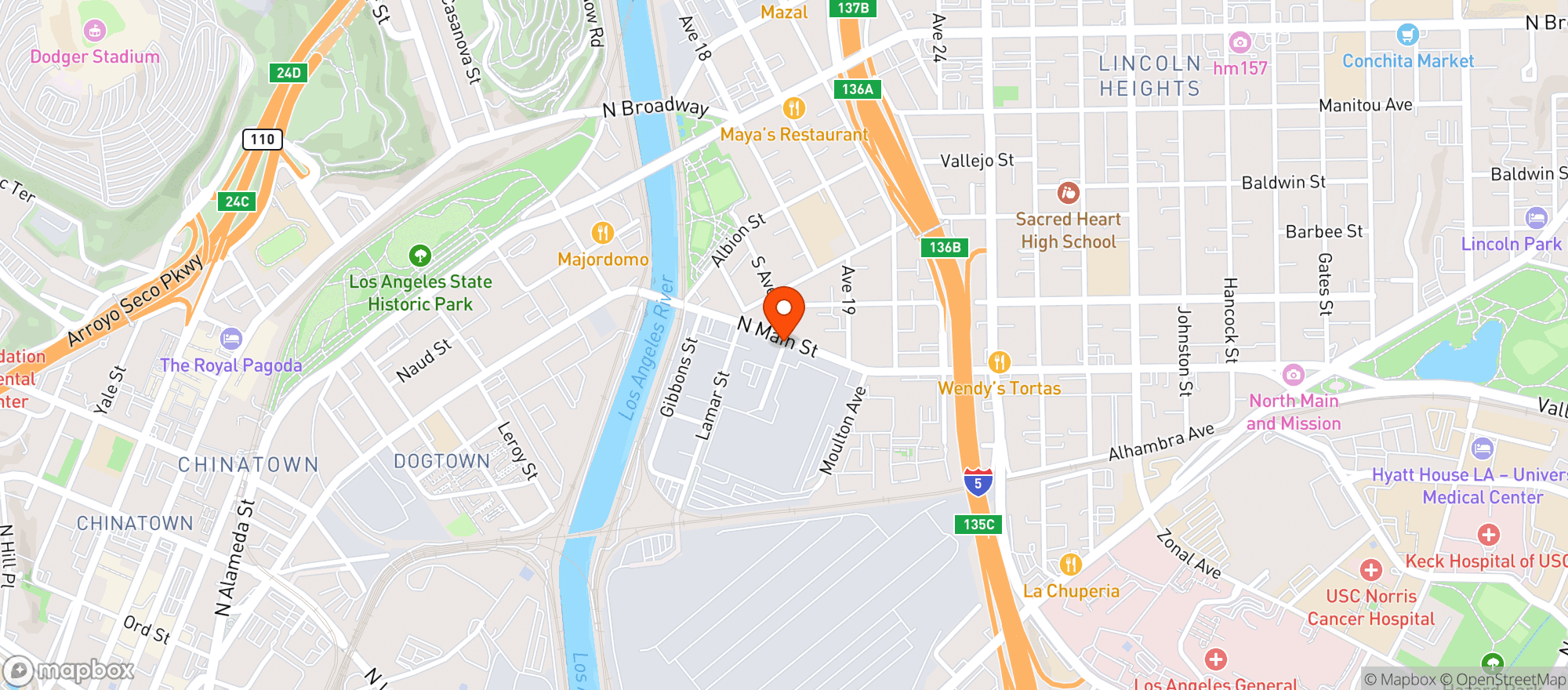 Map showing Lanza Brothers Market
