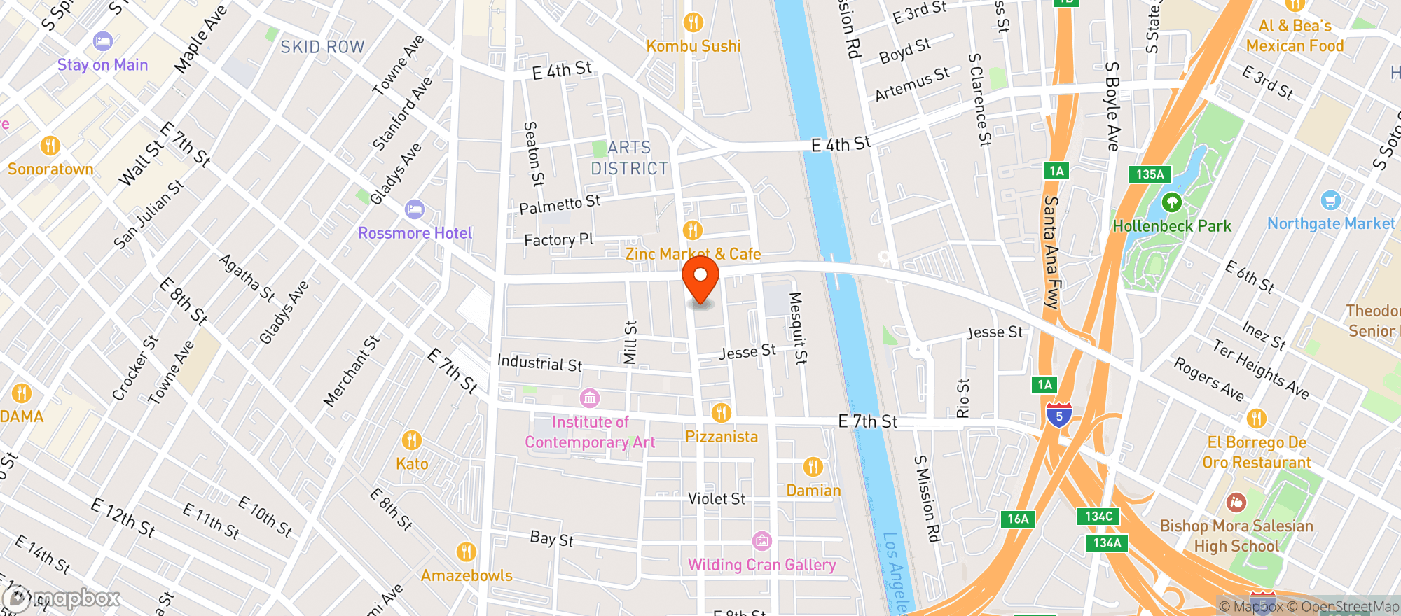 Map showing Sweet Flower Dtla