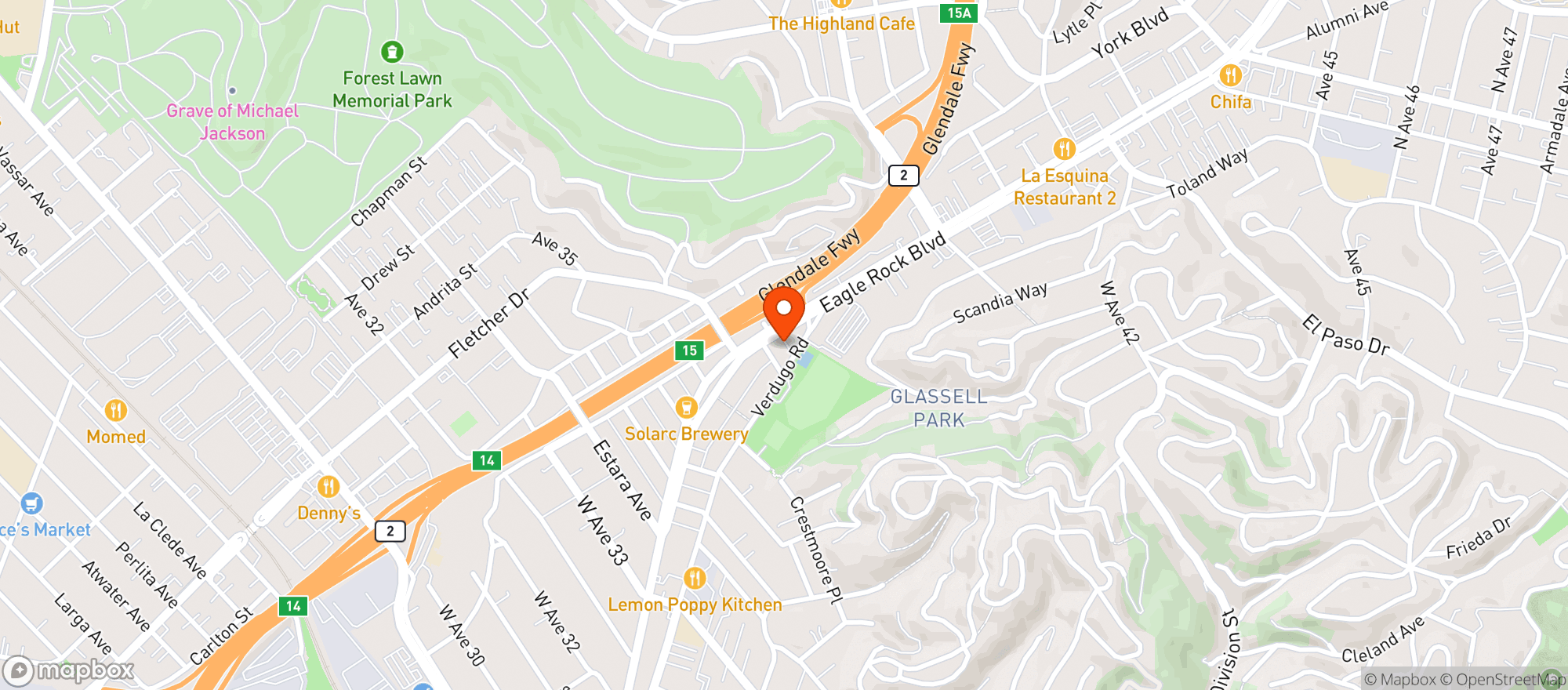 Map showing Habitat Coffee - Los Angeles