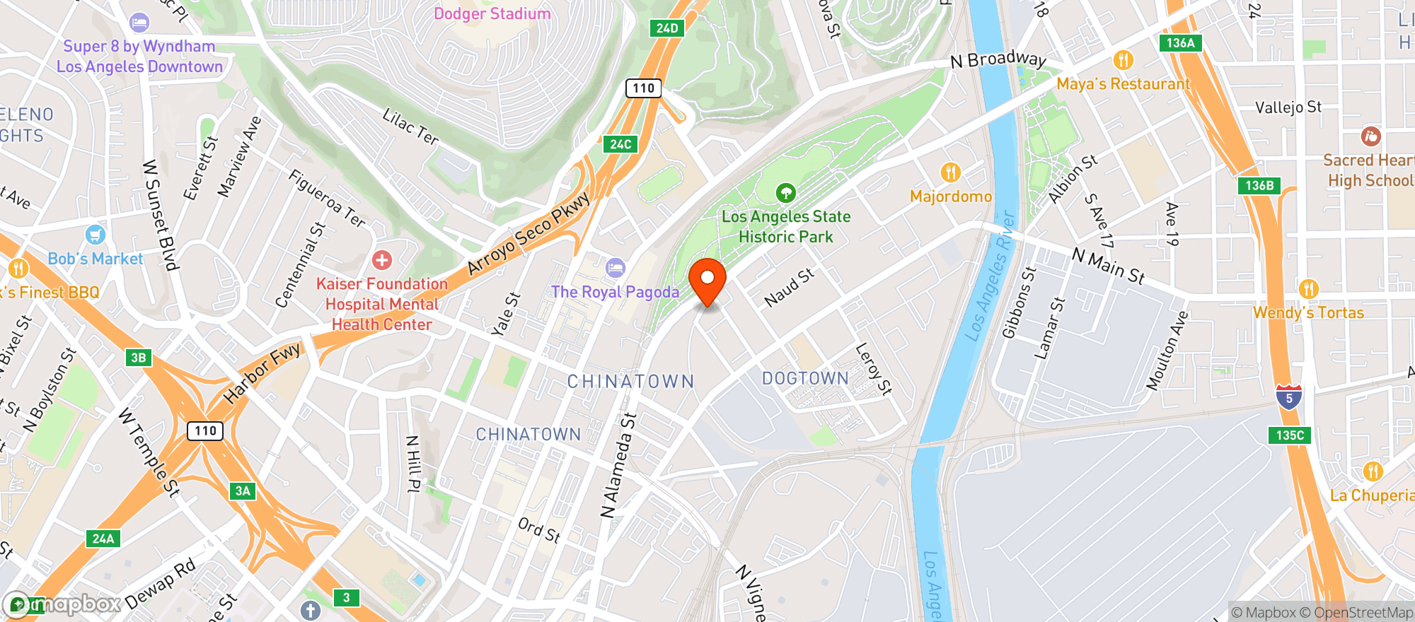 Map showing Highland Park Brewery