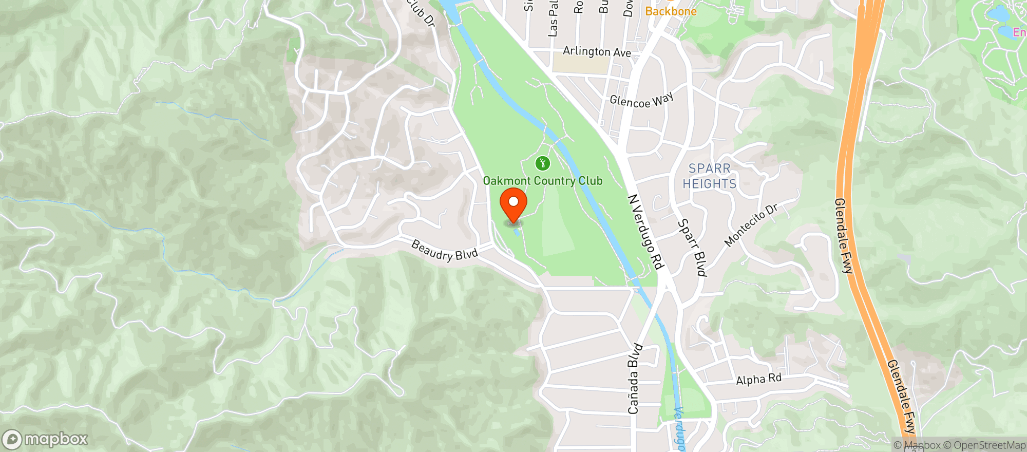 Map showing Oakmont Country Club