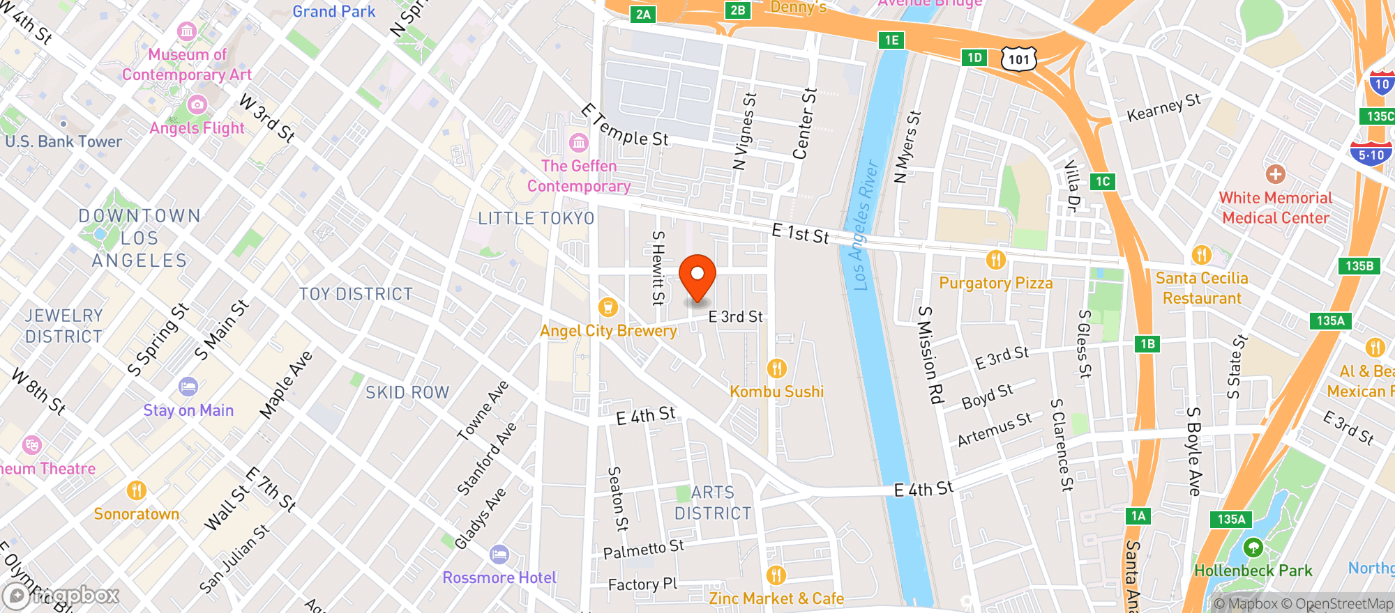 Map showing Manuela Los Angeles