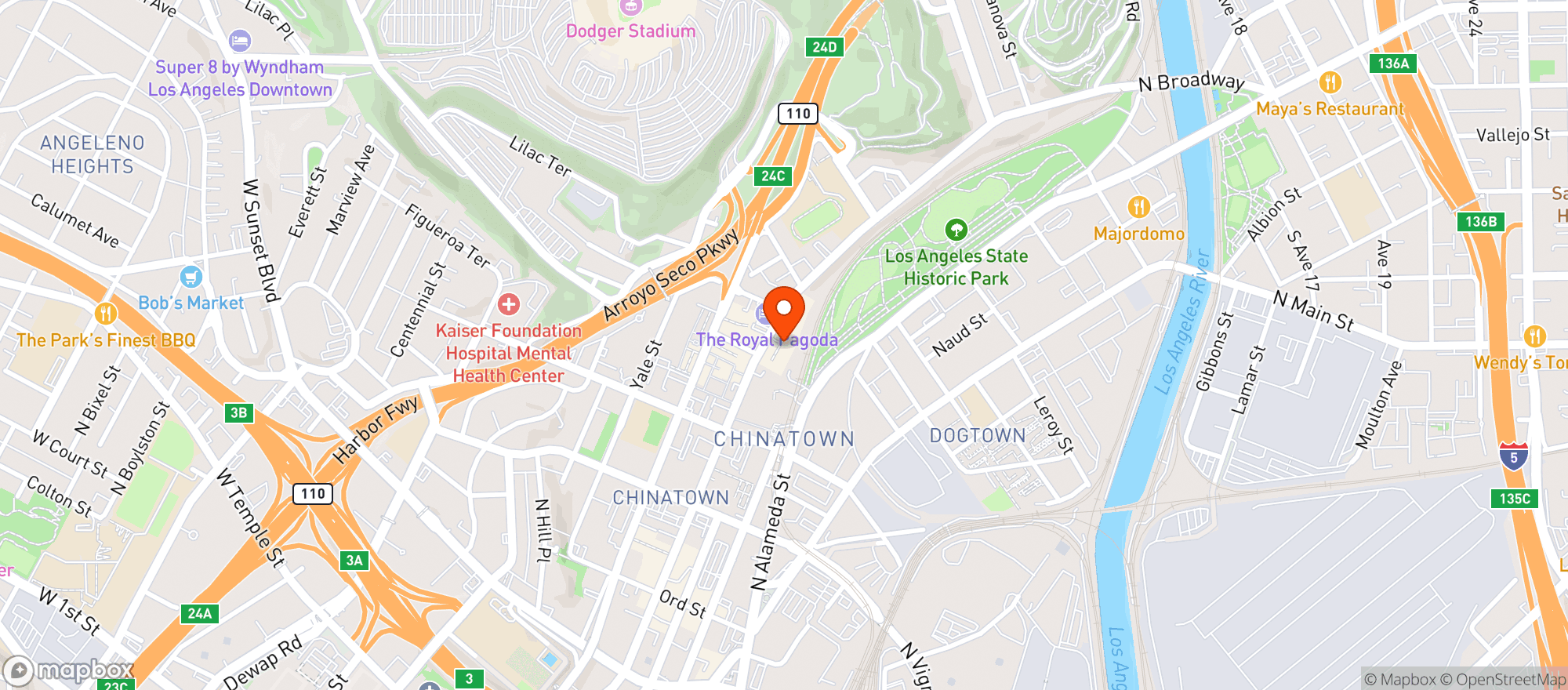 Map showing Steep LA