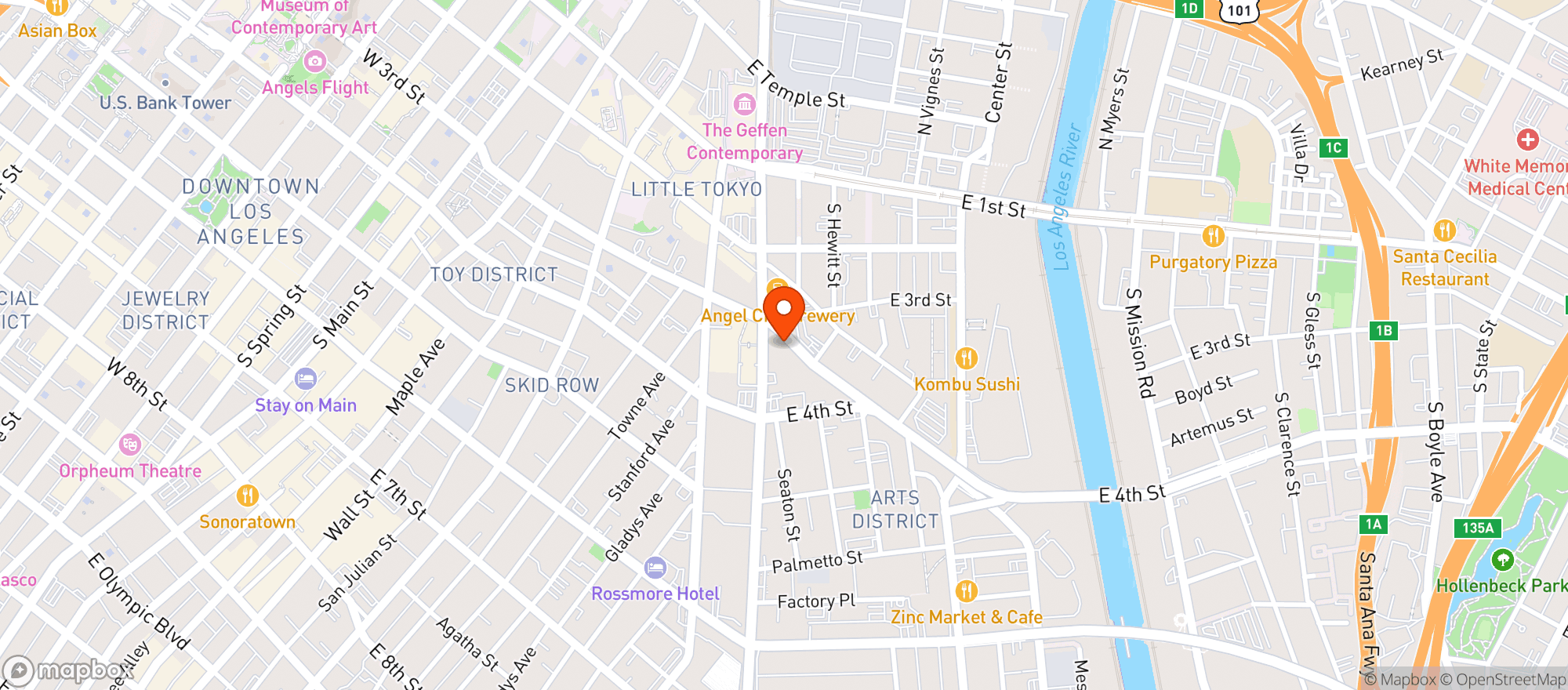 Map showing De La Nonna - Art's District
