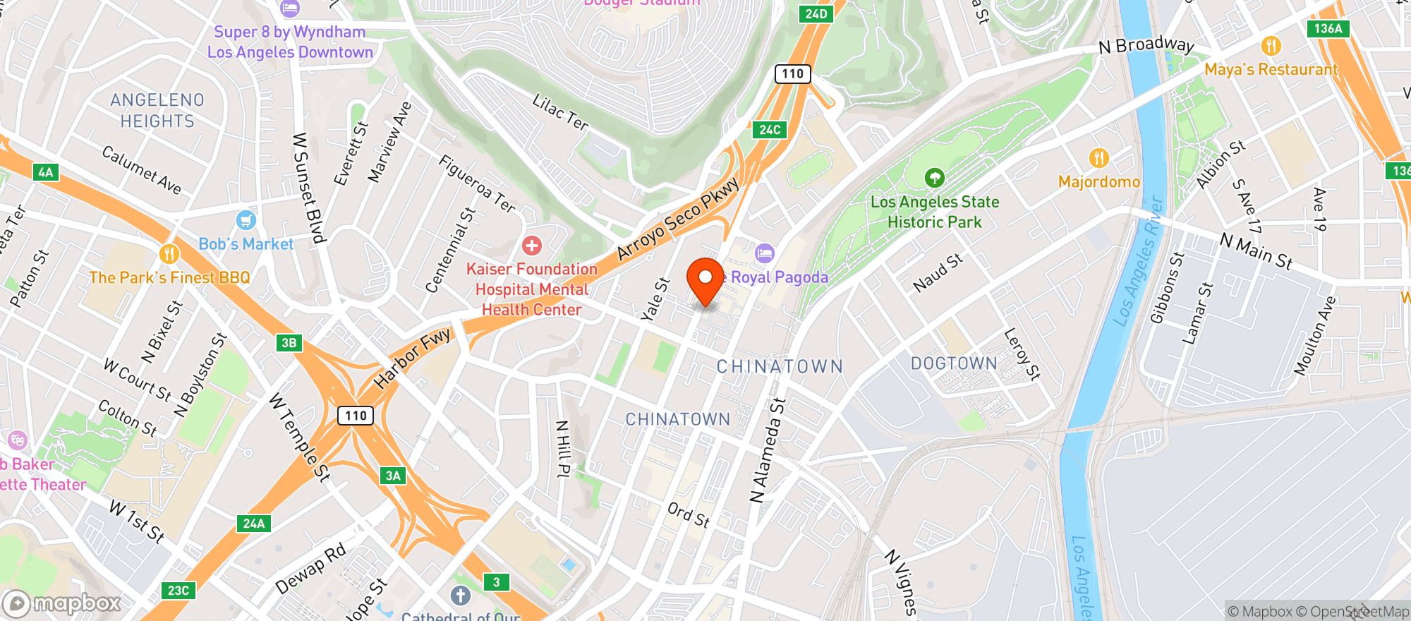 Map showing Sesame LA