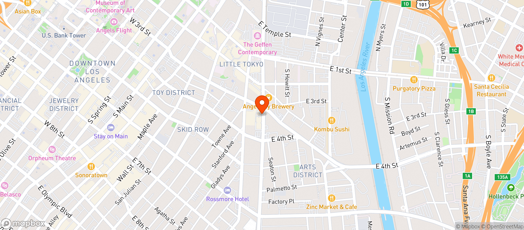 Map showing Little Tokyo Market Place - LOS ANGELES
